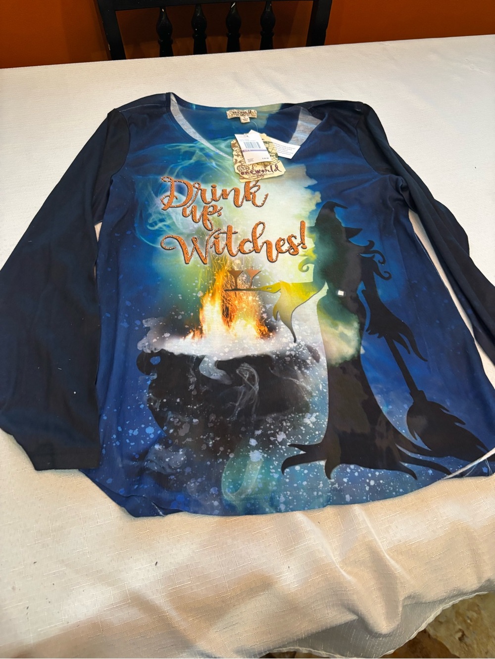 Halloween 'Drink Up Witches!' Graphic Long-Sleeve Small